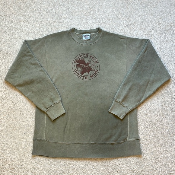 Vintage Other - Vintage 90s Duluth Pack Faded Nature Moose Graphic Crewneck Sweatshirt